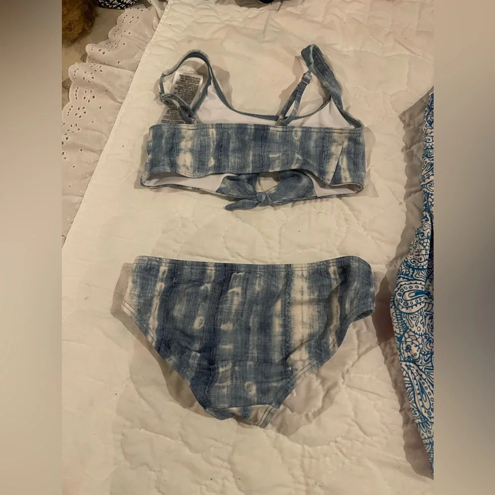 Girls Stylish Swimwear Set - Blue, Pink, Gold